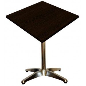 600mm Square Wenge Heat Proof Table Top on Standard Aluminium Base